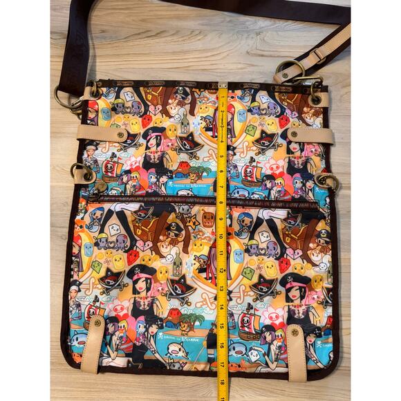 LESPORTSAC Tokidoki Corriere Pirates Messenger Large Foldable Shoulder Bag RARE - Picture 10 of 10